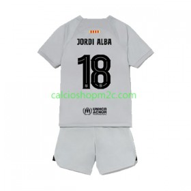 Barcellona Jordi Alba 18 Bambino Maglia Terza 2022/2023 Manica Corta (+ Pantaloncini)